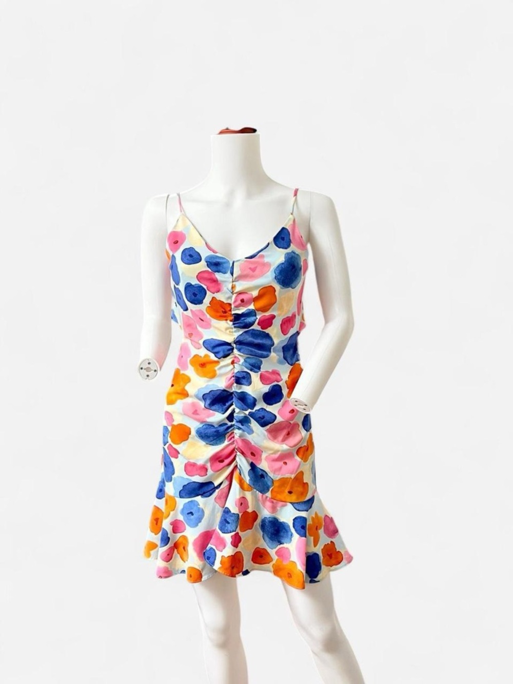VILA Multicolor Floral Watercolor Slip Dress - Picture 3 of 8